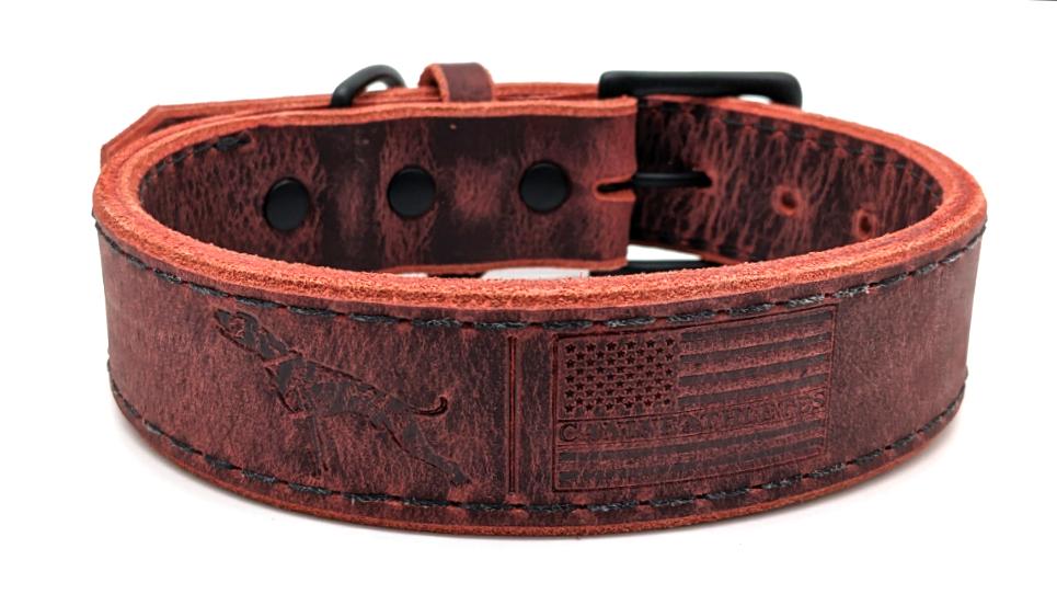 Canine Athletes X TGR Oxblood Water Buffalo Leather Agitation Dog Collar