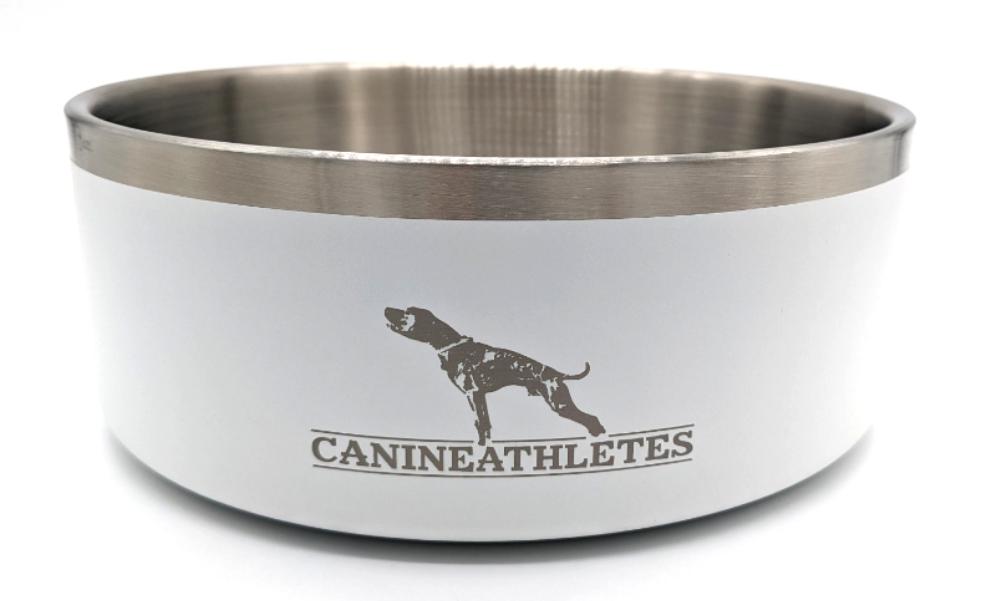 Canine Athletes Dura-Clad Stainless Steel Dog Bowl White