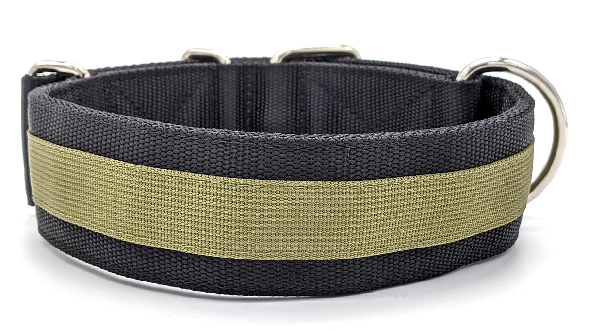 Canine Athletes 2" Pro- HD 2" Heavy Duty Working Dog Collar Black Green Back