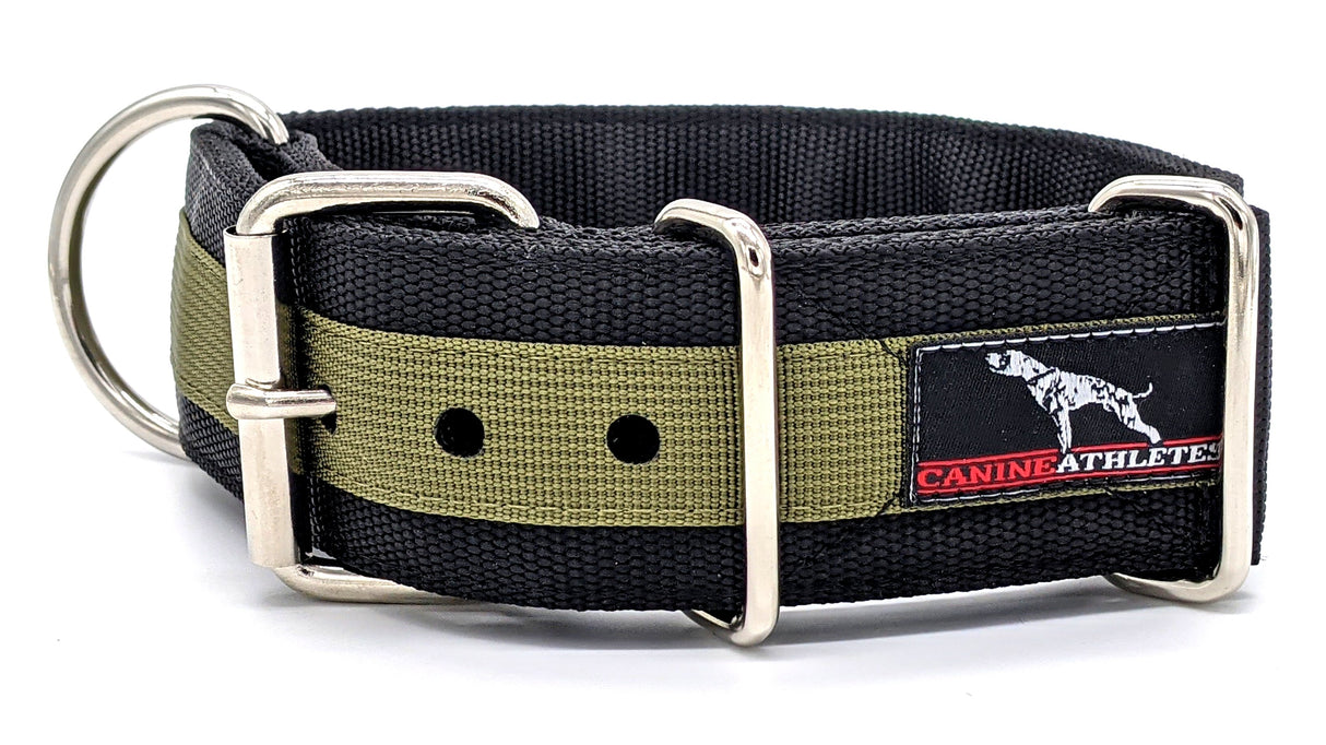 Canine Athletes Pro- HD 2" Dog Heavy Duty Working Collar Black Green