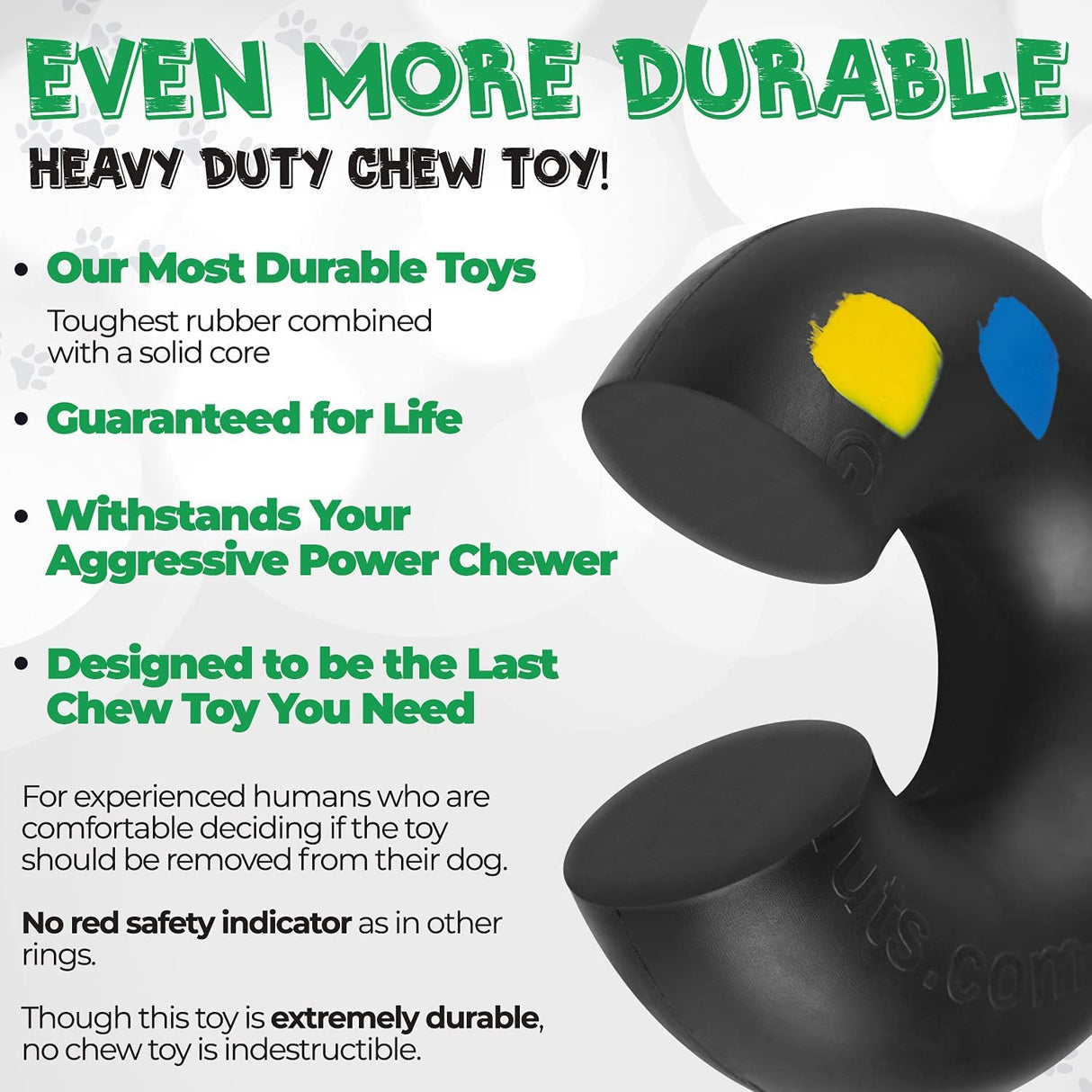 Goughnuts Medium Black Heavy Duty HD Ring Dog Chew Toy